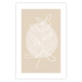 Wall Poster Bright Twig - white line art plant with leaves on a light beige background 125665 additionalThumb 19
