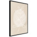 Wall Poster Bright Twig - white line art plant with leaves on a light beige background 125665 additionalThumb 10