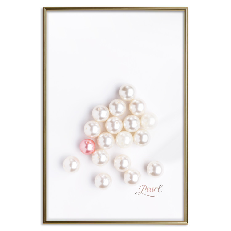 Poster Pearl - white and red pearls with English text on a light background 125865 additionalImage 17