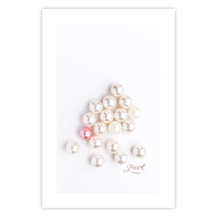Poster Pearl - white and red pearls with English text on a light background 125865 additionalImage 15