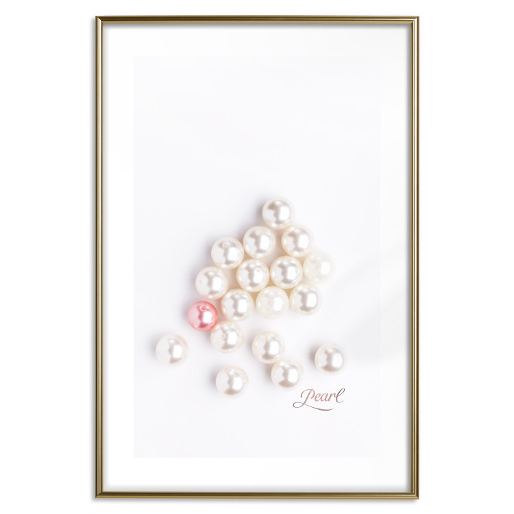 Poster Pearl - white and red pearls with English text on a light background 125865 additionalImage 20