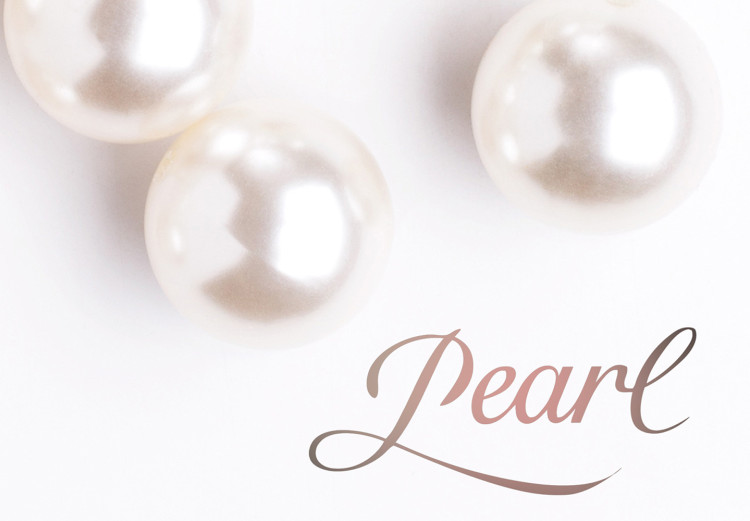 Poster Pearl - white and red pearls with English text on a light background 125865 additionalImage 9