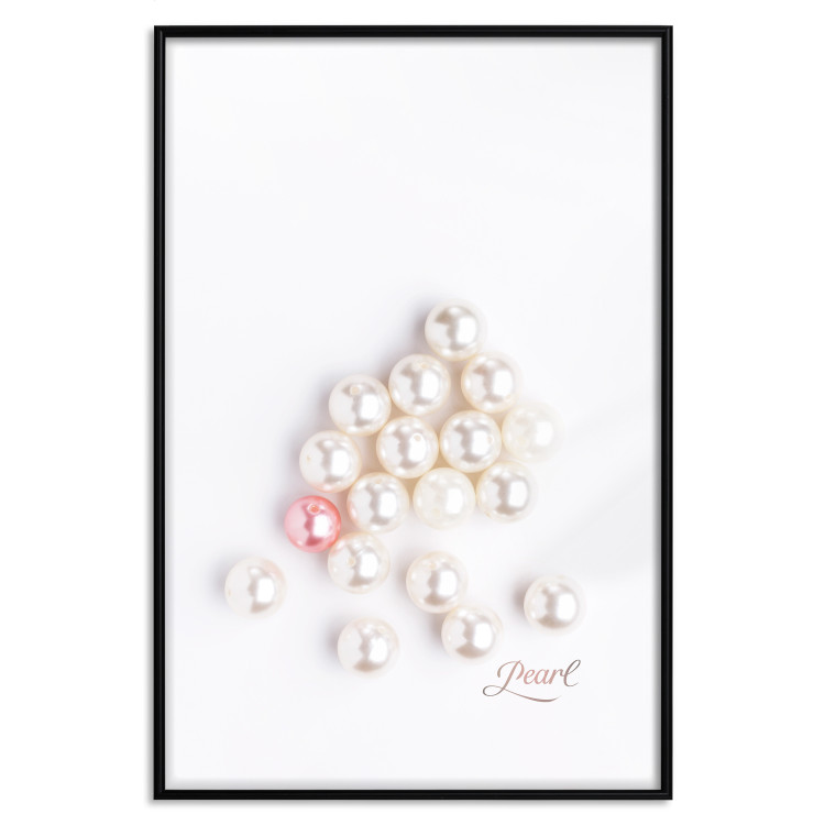 Poster Pearl - white and red pearls with English text on a light background 125865 additionalImage 16