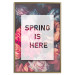 Poster Spring Is Here - English inscriptions in a white frame on a background of flowers 127065 additionalThumb 26