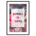 Poster Spring Is Here - English inscriptions in a white frame on a background of flowers 127065 additionalThumb 21