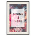 Poster Spring Is Here - English inscriptions in a white frame on a background of flowers 127065 additionalThumb 23