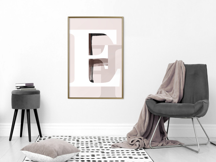 Poster Letter E - white alphabet letter on abstract pastel background 127865 additionalImage 8