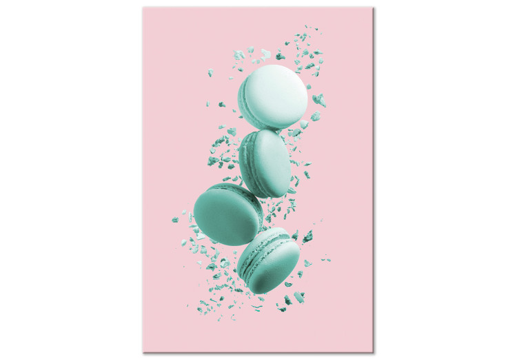 Canvas Flying Sweets (1-part) vertical - food on a pastel background 127965