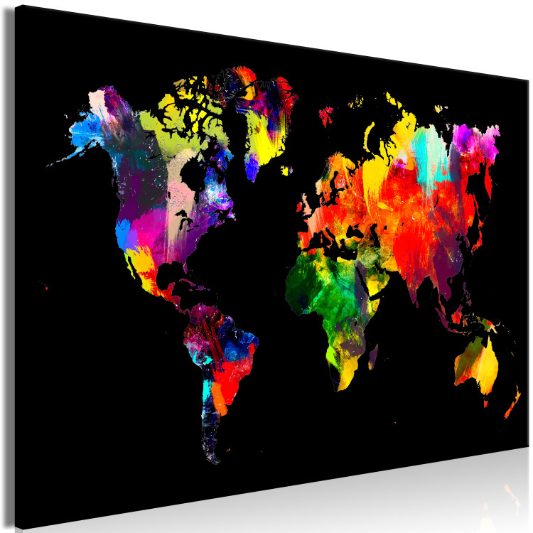 Canvas Print Children of the World (1-part) wide - abstract colorful continents 128065 additionalImage 2