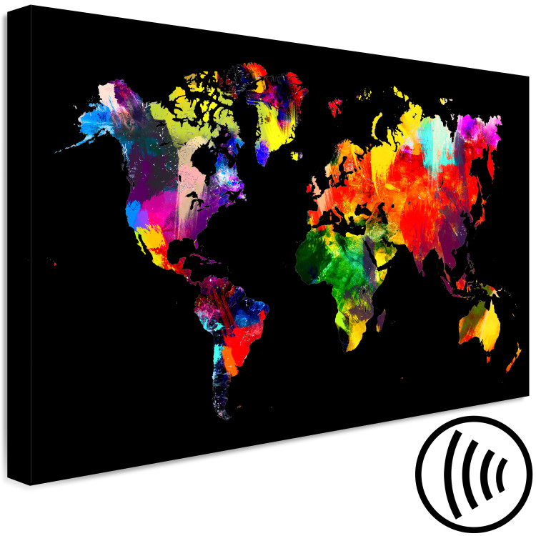 Canvas Print Children of the World (1-part) wide - abstract colorful continents 128065 additionalImage 6