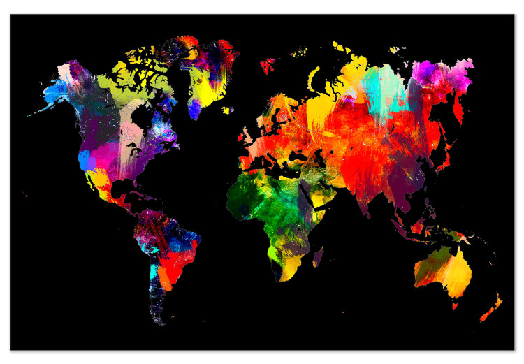 Canvas Print Children of the World (1-part) wide - abstract colorful continents 128065