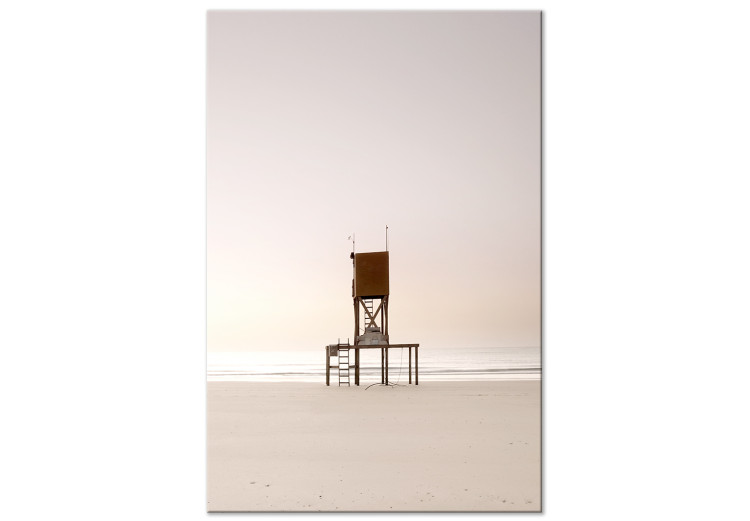 Canvas Print Dawn on the beach - Seaside landscape on the beach with the sea in the distance 129465
