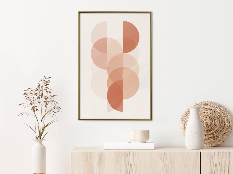 Poster Wheel Configuration - abstract orange semicircles on a light background 129765 additionalImage 7