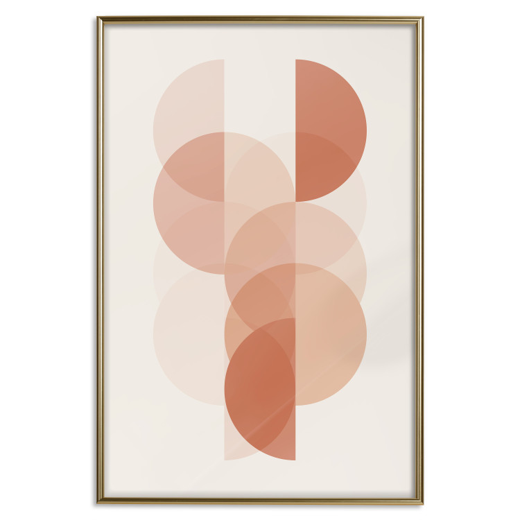 Poster Wheel Configuration - abstract orange semicircles on a light background 129765 additionalImage 21