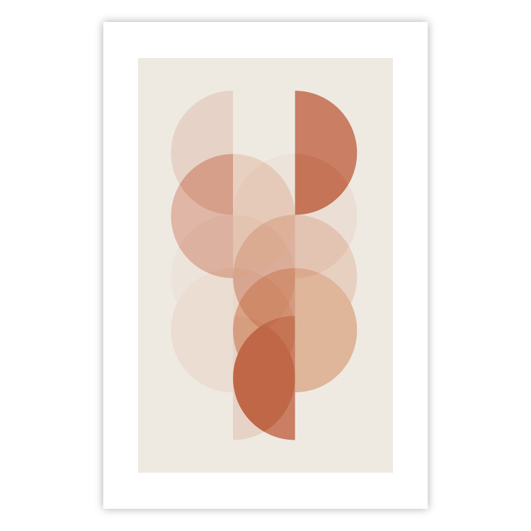 Poster Wheel Configuration - abstract orange semicircles on a light background 129765 additionalImage 25