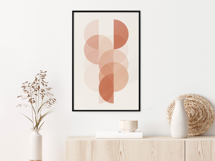 Poster Wheel Configuration - abstract orange semicircles on a light background 129765 additionalImage 6