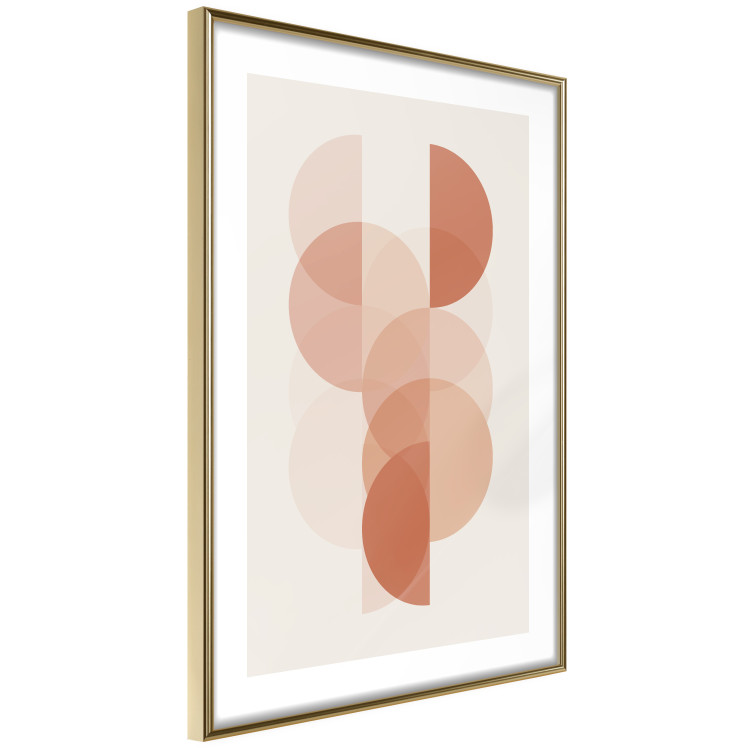 Poster Wheel Configuration - abstract orange semicircles on a light background 129765 additionalImage 9