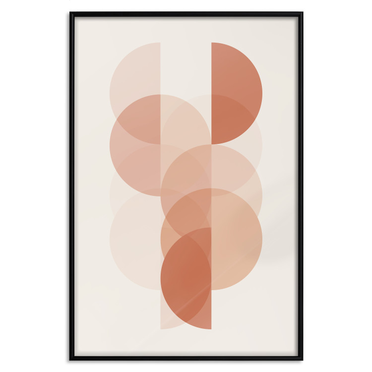 Poster Wheel Configuration - abstract orange semicircles on a light background 129765 additionalImage 18