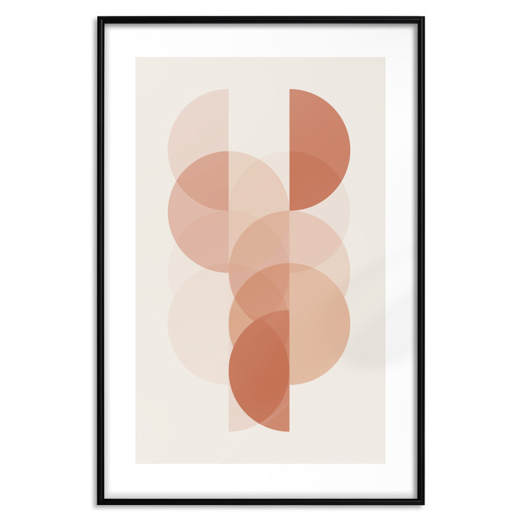 Poster Wheel Configuration - abstract orange semicircles on a light background 129765 additionalImage 17