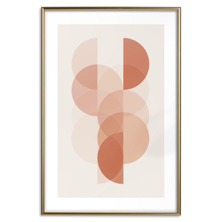 Poster Wheel Configuration - abstract orange semicircles on a light background 129765 additionalImage 16