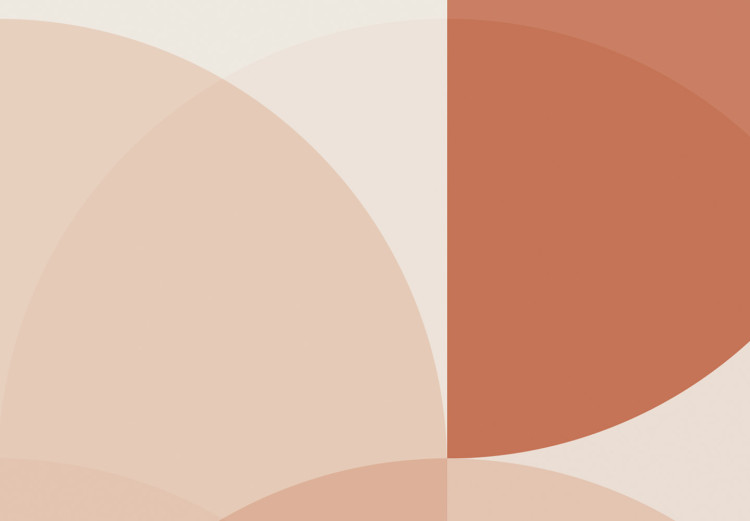 Poster Wheel Configuration - abstract orange semicircles on a light background 129765 additionalImage 11