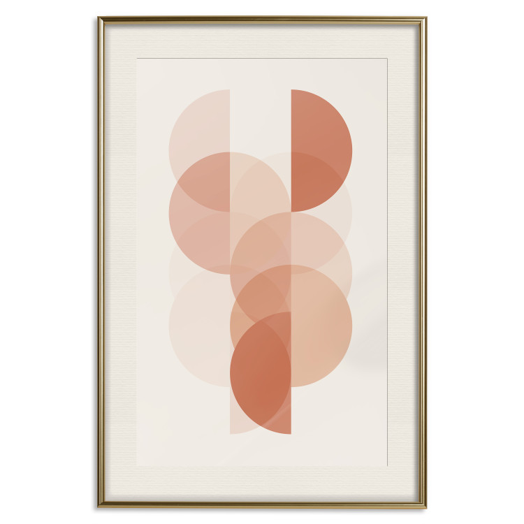Poster Wheel Configuration - abstract orange semicircles on a light background 129765 additionalImage 20