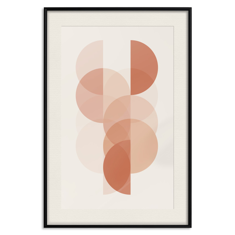 Poster Wheel Configuration - abstract orange semicircles on a light background 129765 additionalImage 19