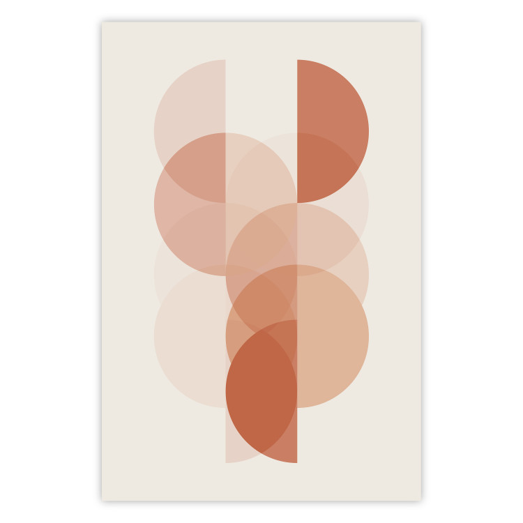 Poster Wheel Configuration - abstract orange semicircles on a light background 129765