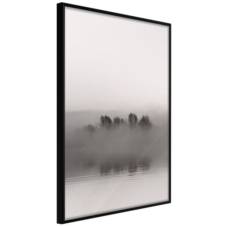 Poster Island of Mists - black and white lakeside landscape with mist-covered island 130265 additionalImage 11