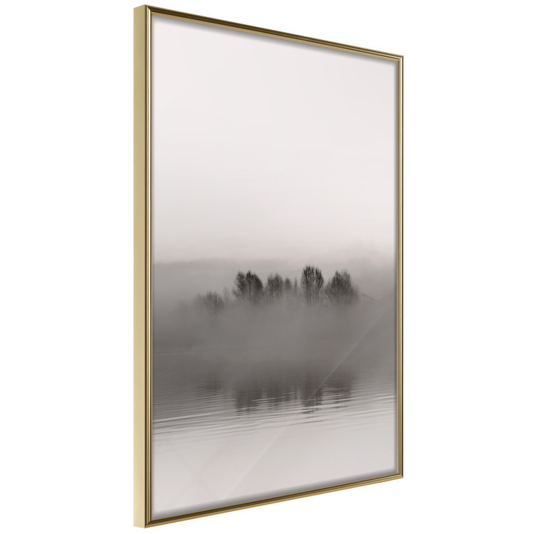 Poster Island of Mists - black and white lakeside landscape with mist-covered island 130265 additionalImage 14