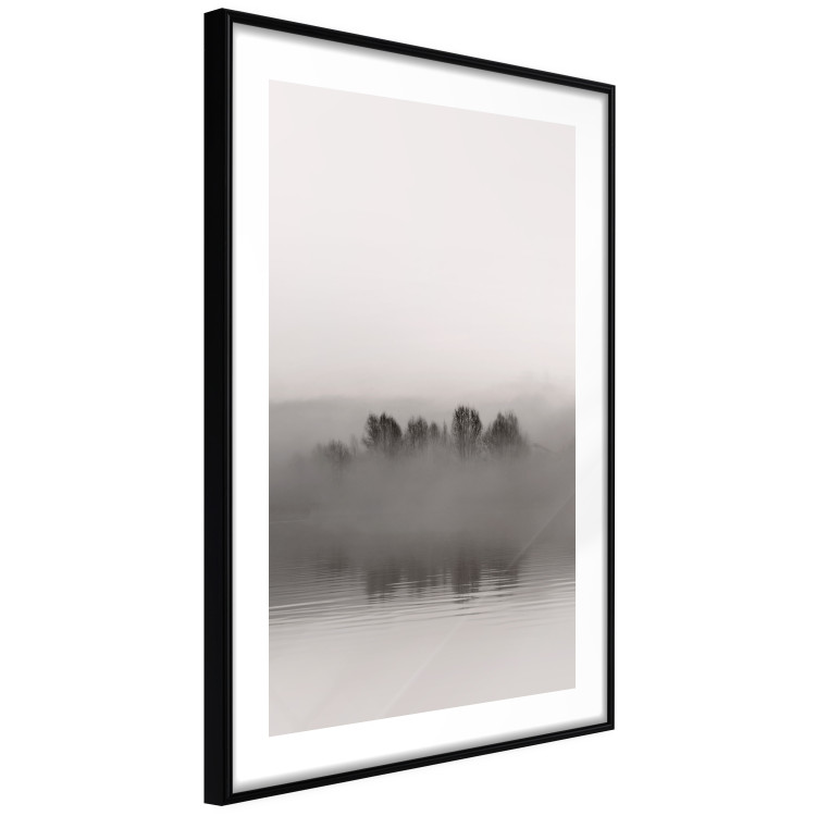 Poster Island of Mists - black and white lakeside landscape with mist-covered island 130265 additionalImage 8