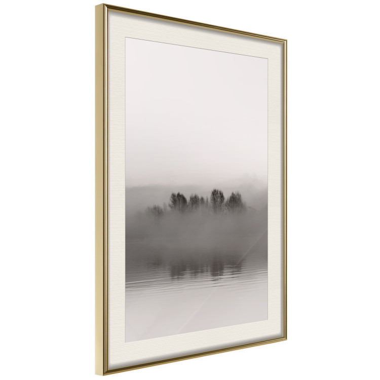 Poster Island of Mists - black and white lakeside landscape with mist-covered island 130265 additionalImage 3
