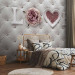 Photo Wallpaper Love dream - inscription in English on a leather-textured background with quilting 132165 additionalThumb 2