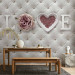 Photo Wallpaper Love dream - inscription in English on a leather-textured background with quilting 132165 additionalThumb 6