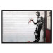 Poster In Love - man with flowers against a white gate in Banksy style 132465 additionalThumb 21