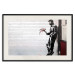 Poster In Love - man with flowers against a white gate in Banksy style 132465 additionalThumb 20