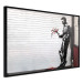 Poster In Love - man with flowers against a white gate in Banksy style 132465 additionalThumb 12