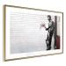 Poster In Love - man with flowers against a white gate in Banksy style 132465 additionalThumb 6