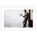 Poster In Love - man with flowers against a white gate in Banksy style 132465 additionalThumb 24