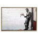 Poster In Love - man with flowers against a white gate in Banksy style 132465 additionalThumb 15