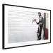 Poster In Love - man with flowers against a white gate in Banksy style 132465 additionalThumb 13