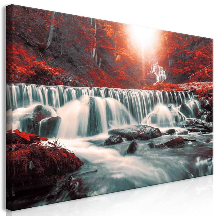 Large canvas print Awesome Waterfall - Red II [Large Format] 136365 additionalImage 3