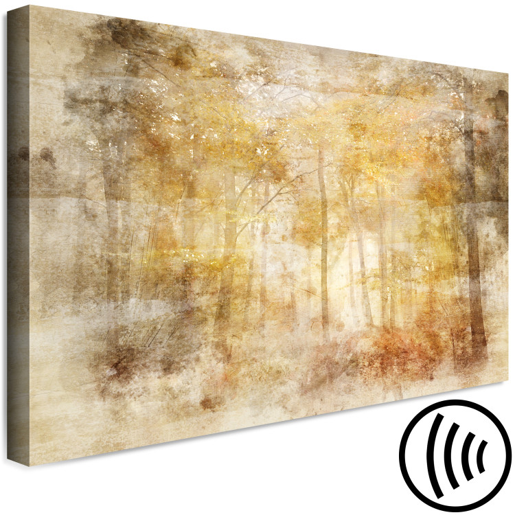 Canvas Art Print Sunny Forest (1-piece) Wide - yellow trees in vintage style 138365 additionalImage 6