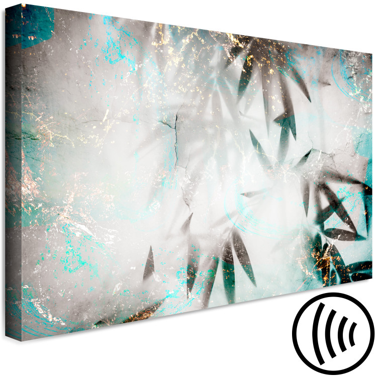 Canvas Print Blue Bamboo (1-piece) wide - gray-turquoise abstraction 138565 additionalImage 6