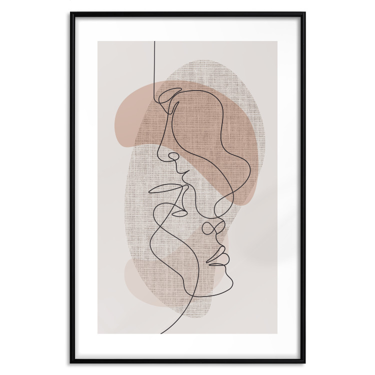 Poster Sensitivity of Lines - lineart of a loving couple in an abstract style background 138765 additionalImage 18