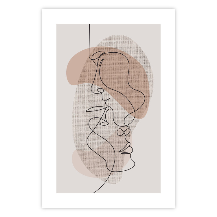 Poster Sensitivity of Lines - lineart of a loving couple in an abstract style background 138765 additionalImage 25