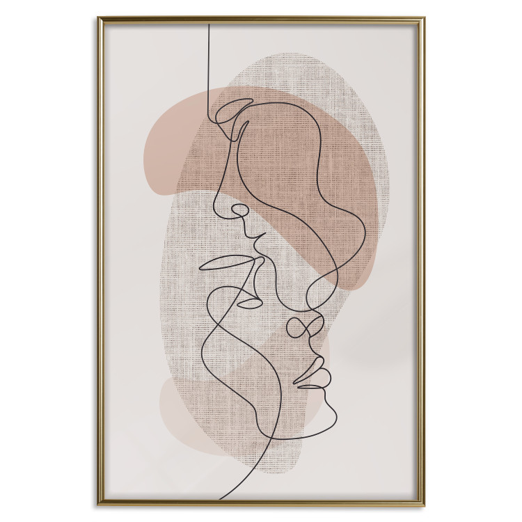 Poster Sensitivity of Lines - lineart of a loving couple in an abstract style background 138765 additionalImage 15