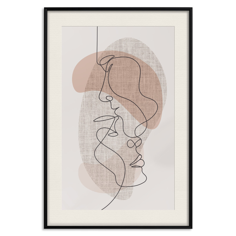 Poster Sensitivity of Lines - lineart of a loving couple in an abstract style background 138765 additionalImage 26