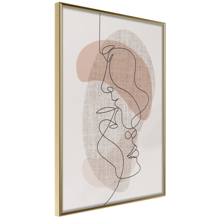 Poster Sensitivity of Lines - lineart of a loving couple in an abstract style background 138765 additionalImage 4