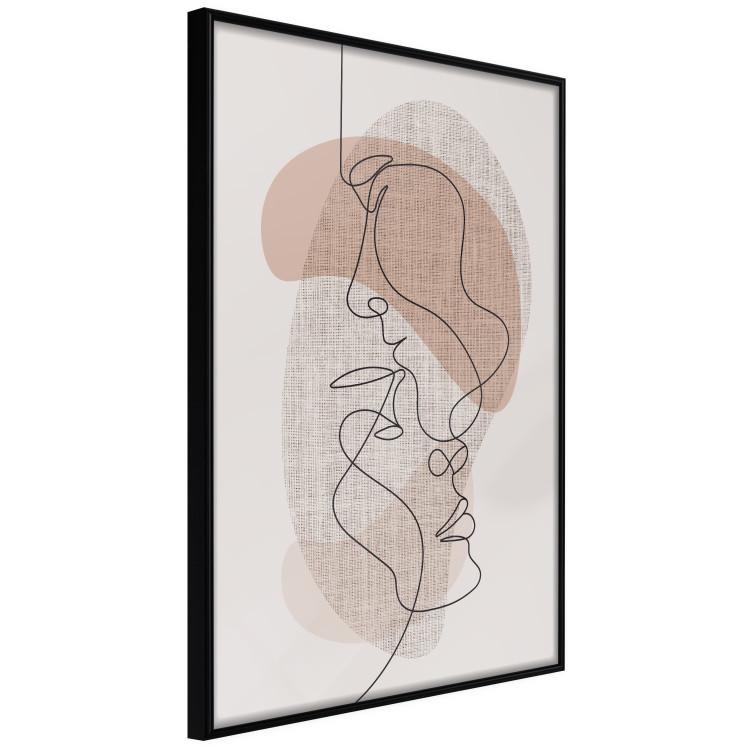 Poster Sensitivity of Lines - lineart of a loving couple in an abstract style background 138765 additionalImage 5
